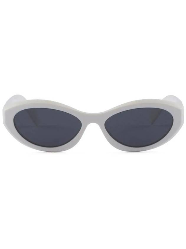 Eyewear Symbol Triangle Logo Sunglasses White - PRADA - BALAAN 1