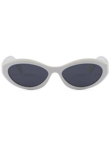 Eyewear Symbol Triangle Logo Sunglasses White - PRADA - BALAAN 1