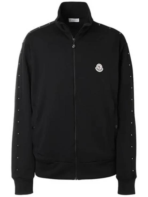 8G00003 899A1 999 Logo Patch Stud Track Zip up Jacket Black Men s TJ 270946 - MONCLER - BALAAN 1