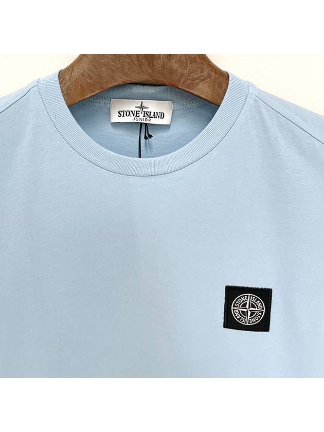 Kids 30/1 Cotton Jersey Short Sleeve T-Shirt Blue - STONE ISLAND - BALAAN 4