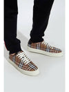 Vintage Check Cotton Leather Sneakers Brown - BURBERRY - BALAAN 5