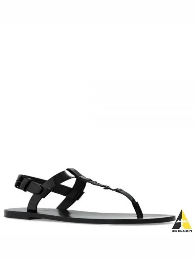 Cassandre Flip Flops Black - SAINT LAURENT - BALAAN 2