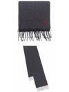 Small Heart Logo Classic Wool Scarf Dark Grey - AMI - BALAAN 5