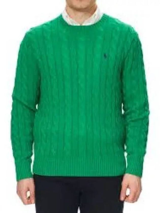 Cable knit cotton sweater green 1236429 - POLO RALPH LAUREN - BALAAN 1