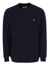 Men's ORB Embroidery Logo Crew Neck Sweatshirt Navy - VIVIENNE WESTWOOD - BALAAN 1