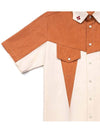 Men's Shamrock Patch Bowling Short Sleeve Shirt Orange - IOEDLE - BALAAN 5