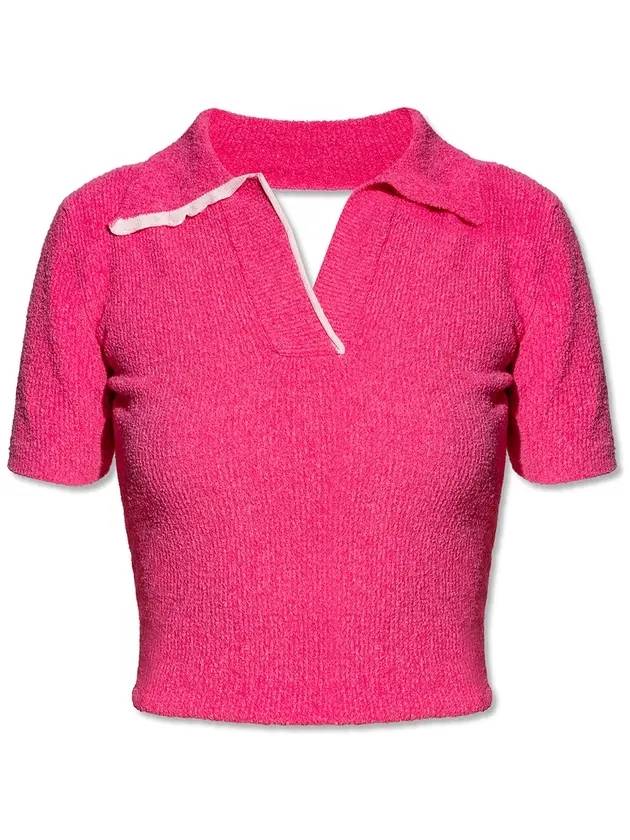 Women's Le Polo Bagnu Knit Top Pink - JACQUEMUS - BALAAN 1