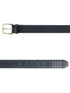 4 Bar Classic Grain Leather Belt Navy - THOM BROWNE - BALAAN 2