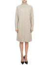 Zerbino Turtleneck Collar Short Dress Beige - MAX MARA - BALAAN 2