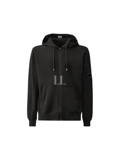 Light Fleece Zip Up Hoodie Black - CP COMPANY - BALAAN 2