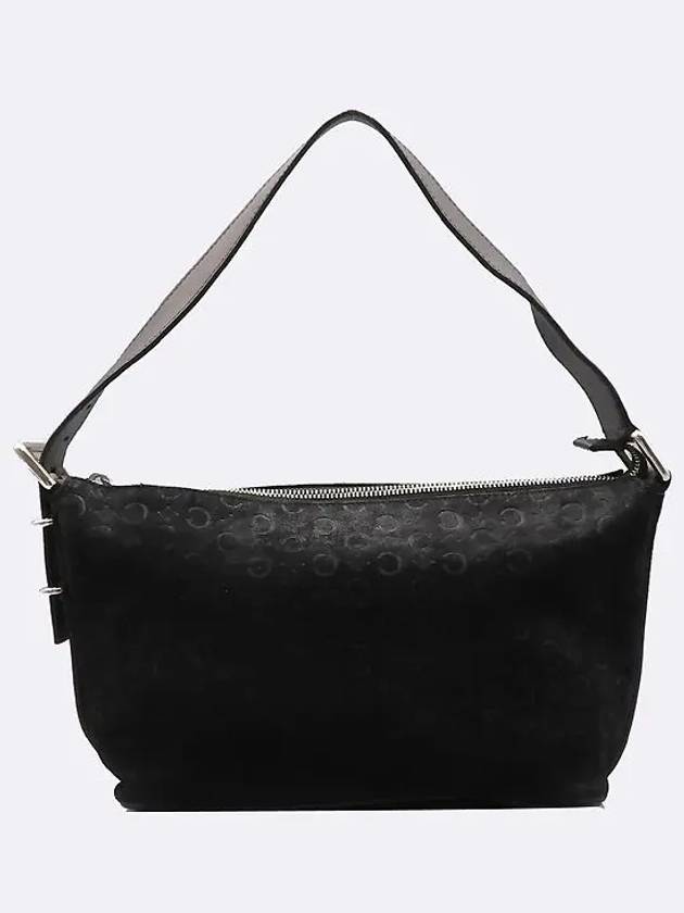 Black color blazon logo suede shoulder bag - CELINE - BALAAN 2