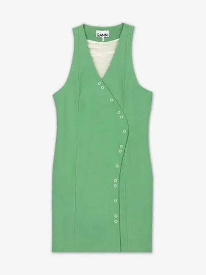 Suiting Sleeveless Short Dress Women's Green - GANNI - BALAAN 2