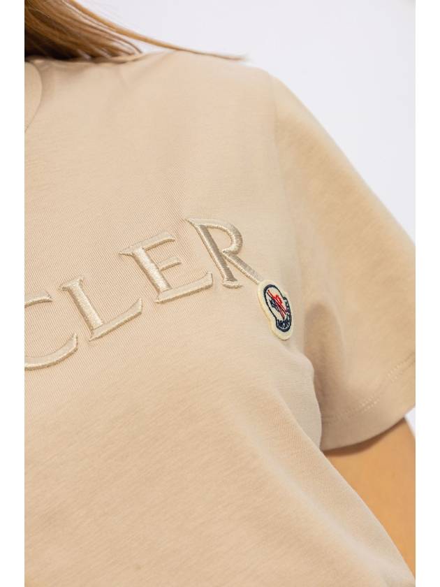 Moncler T-shirt With Logo, Women's, Beige - MONCLER - BALAAN 5