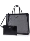 Triangle Logo Mesh Tote Bag Black - PRADA - BALAAN 3