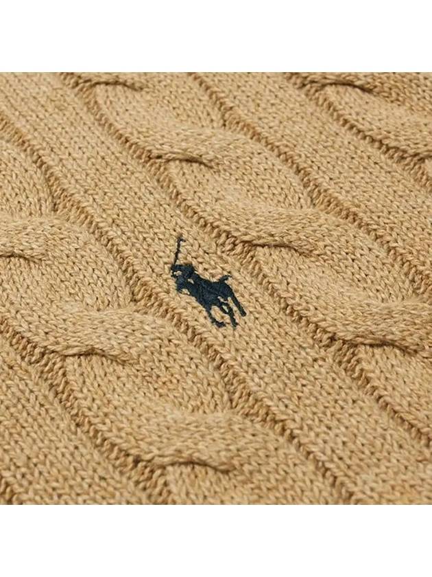 Embroidery Logo Cable Knit Top Brown - POLO RALPH LAUREN - BALAAN 5