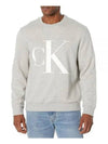 Monogram Crewneck Fleece Sweatshirt Grey - CALVIN KLEIN - BALAAN 1