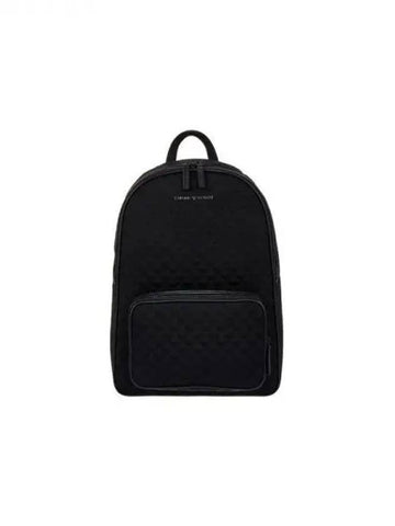 Men s Eagle Jacquard Round Backpack Black 270610 - EMPORIO ARMANI - BALAAN 1