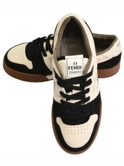 Match FF Logo Low Top Sneakers Black - FENDI - BALAAN 2