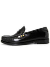 Monogram Penny Leather Loafer Black - SAINT LAURENT - BALAAN 5