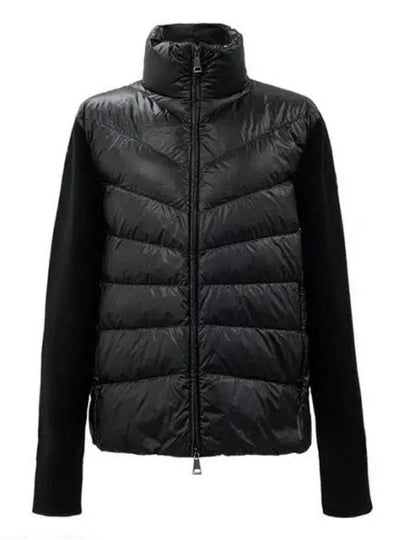 Women's Padded Wool Cardigan Black - MONCLER - BALAAN 2