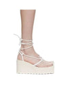 Stretch Mesh Espadrille Wedge Heel Optic White - BOTTEGA VENETA - BALAAN 7