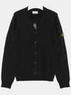 Kids Wappen Patch V-Neck Knit Cardigan Black - STONE ISLAND - BALAAN 4