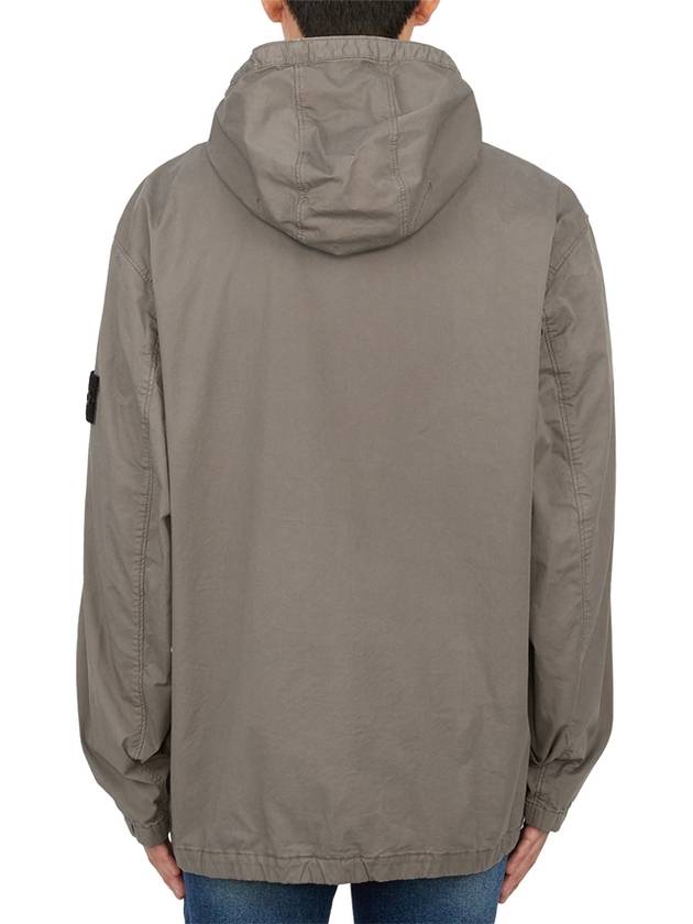 Cotton Twill Stretch Hooded Jacket Dove Grey - STONE ISLAND - BALAAN 5