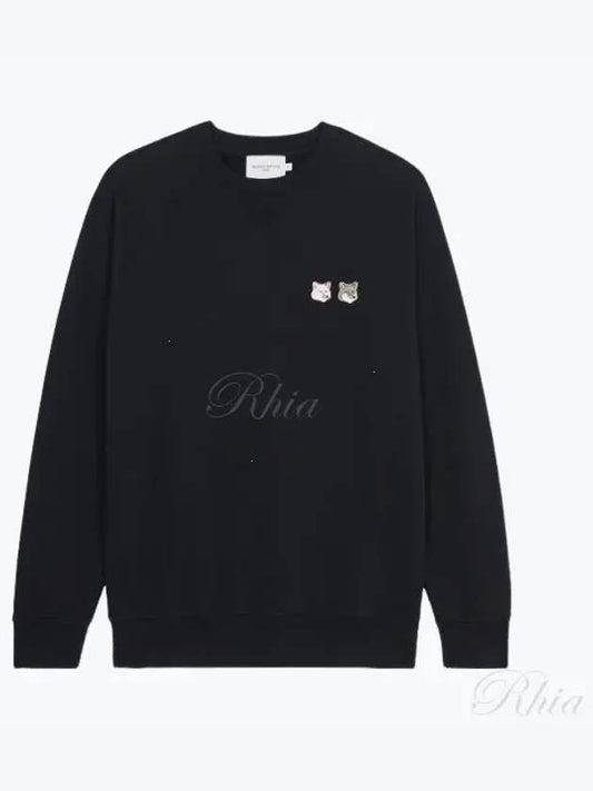 Monochrome Fox Head Patch Classic Sweatshirt Black - MAISON KITSUNE - BALAAN 2