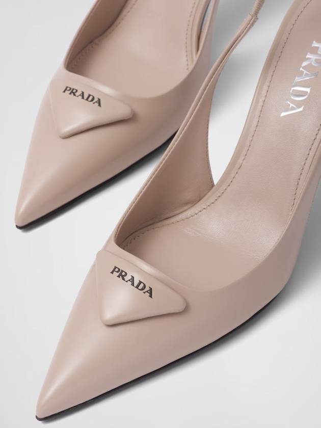 Prada Brushed Leather Slingback Pumps - PRADA - BALAAN 4