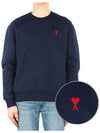 Small Heart Logo Sweatshirt Navy - AMI - BALAAN 2