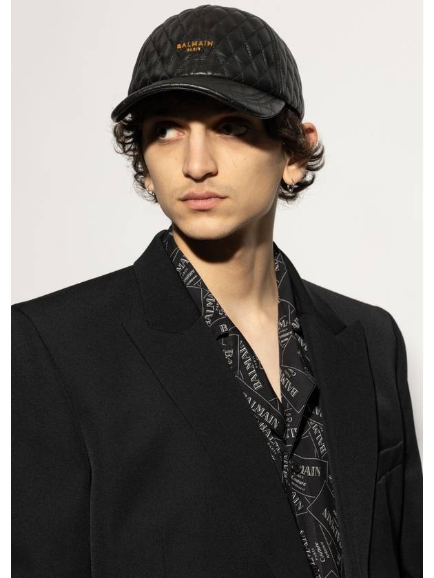 Balmain Leather Baseball Cap, Men's, Black - BALMAIN - BALAAN 2