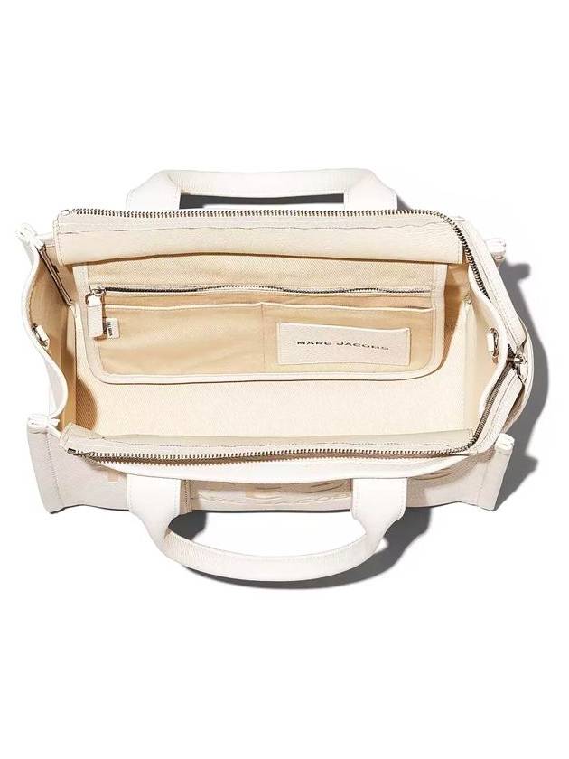 Logo Medium Leather Tote Bag Ivory - MARC JACOBS - BALAAN 5