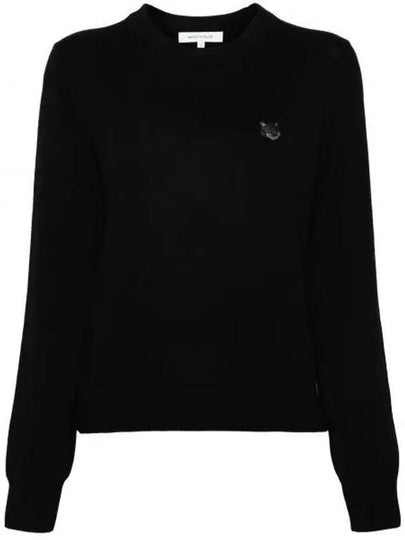 Bold Fox Head Wool Knit Top Black - MAISON KITSUNE - BALAAN 2