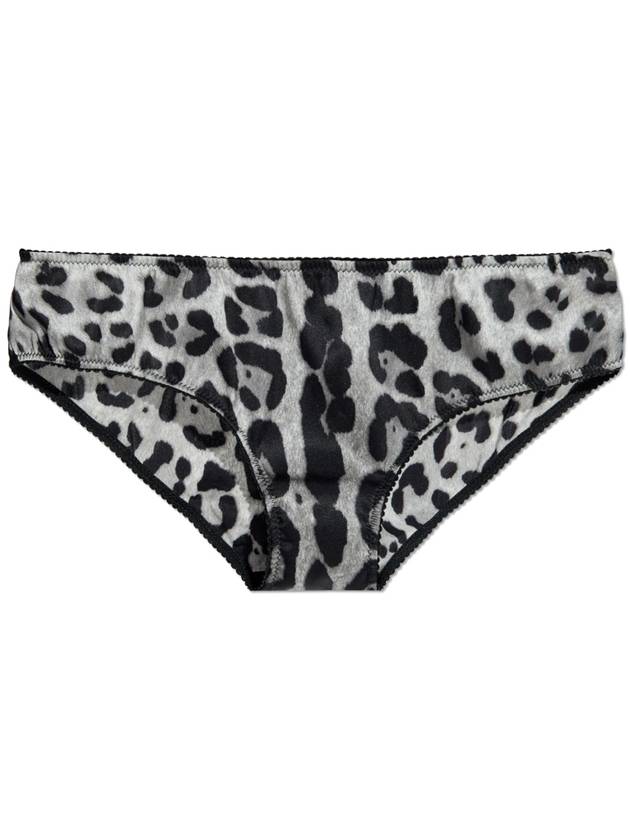 Dolce & Gabbana Silk Briefs With Animal Print, Women's, Grey - DOLCE&GABBANA - BALAAN 1