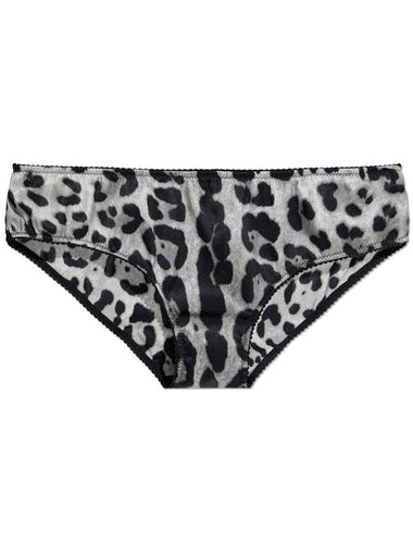 Dolce & Gabbana Silk Briefs With Animal Print, Women's, Grey - DOLCE&GABBANA - BALAAN 1