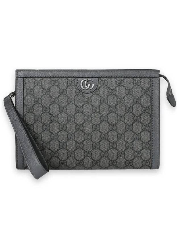 Ophidia GG Supreme Canvas Pouch Clutch Bag Grey - GUCCI - BALAAN 3