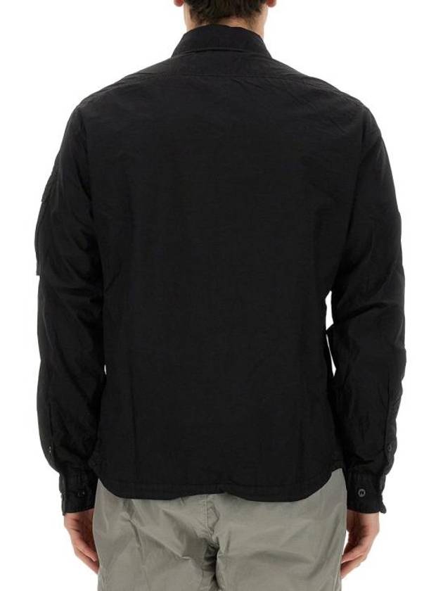 Taylon L Zipped Long Sleeve Shirt Black - CP COMPANY - BALAAN 4