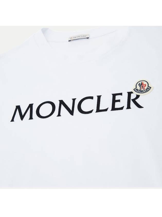 Flocked Logo Wappen Patch Short Sleeve T-Shirt White - MONCLER - BALAAN 6