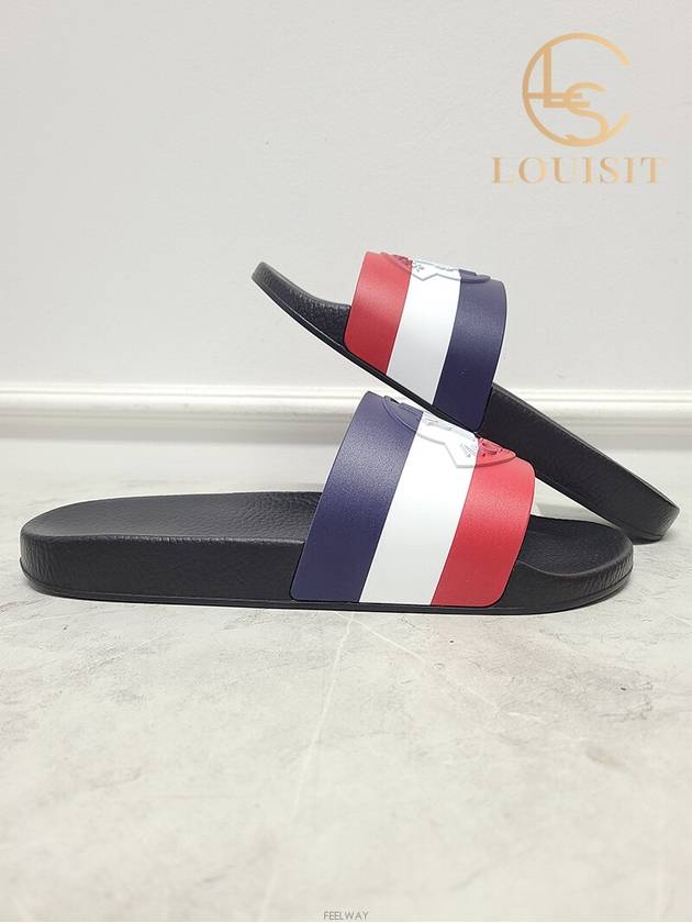 Used luxury goods Lewis It 43 Moncler black three stripe banding logo basil slippers - MONCLER - BALAAN 4