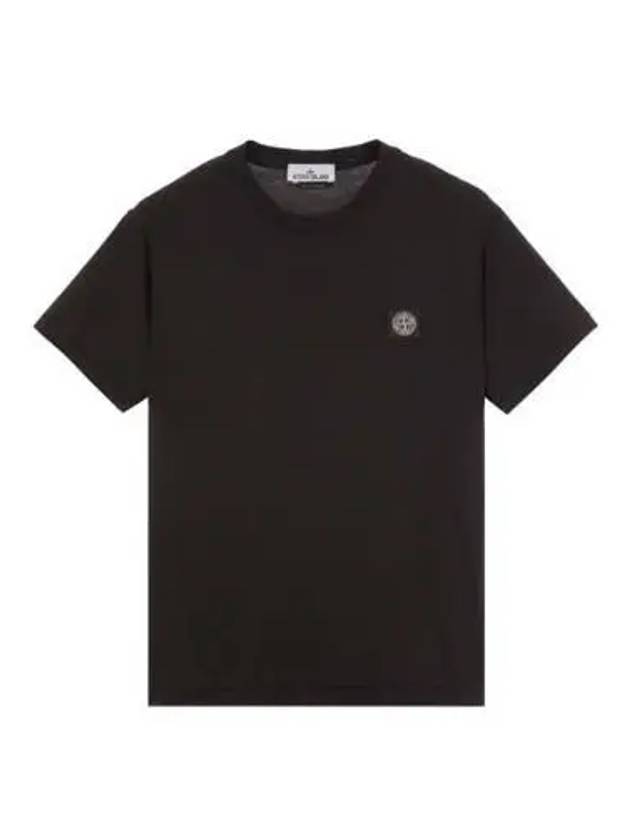 Slimfit Cotton Jersey Short Sleeve T-shirt Black - STONE ISLAND - BALAAN 2