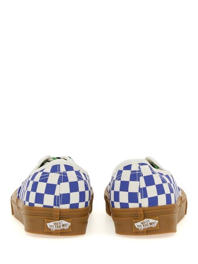 Checkerboard Canvas Low Top Sneakers White Blue - VANS - BALAAN 5