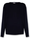 Men's Cotton Cashmere Knit Top Navy - MONCLER - BALAAN.