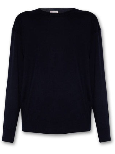 Men's Cotton Cashmere Knit Top Navy - MONCLER - BALAAN 1