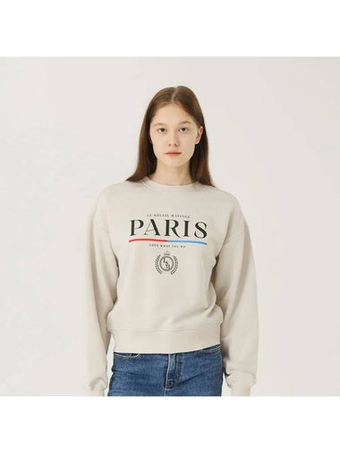 Brushed Options Standard Classic Paris Sweat Shirts GREIGE - LE SOLEIL MATINEE - BALAAN 1