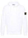 Logo Patch Drawstring Hoodie White - STONE ISLAND - BALAAN 2