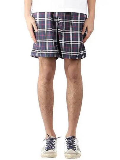 Check Swim Shorts Navy - BURBERRY - BALAAN 2