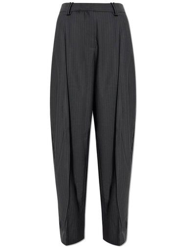 Ganni Striped Pattern Pants, Women's, Grey - GANNI - BALAAN 1