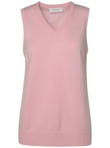 Sportmax Vest In Pink Cashmere Blend - MAX MARA SPORTMAX - BALAAN 1