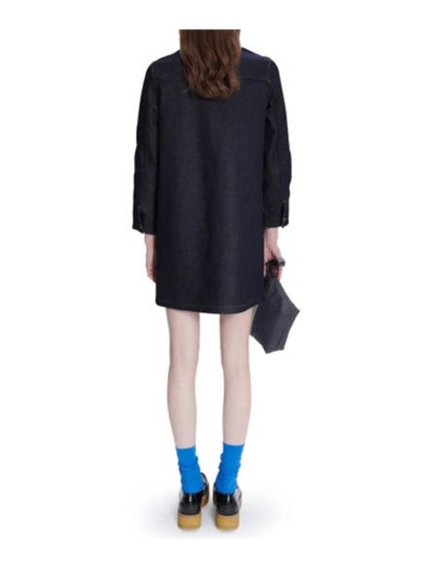 Aurelia Denim Shirt Short Dress Blue - A.P.C. - BALAAN 3