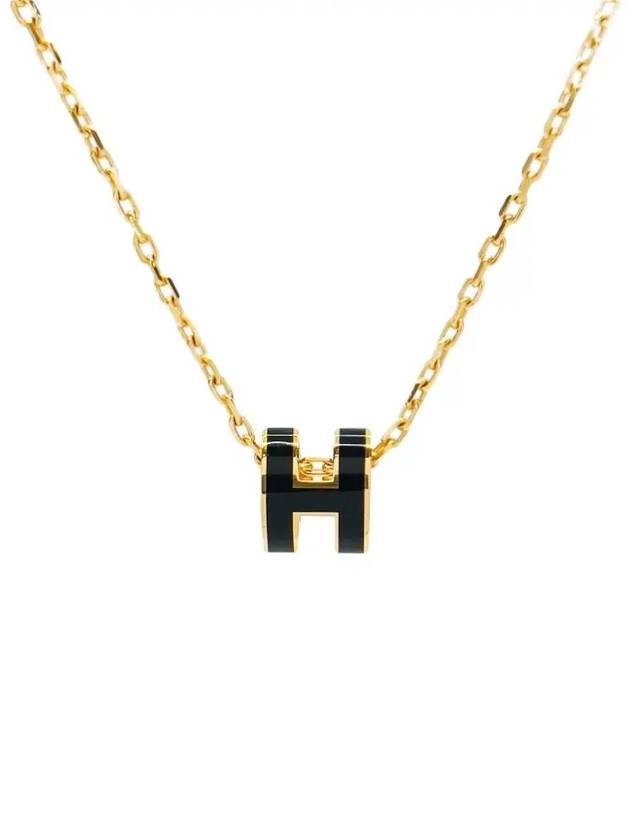 Petite Pop-Ache Necklace Black Gold 4HA0420 - HERMES - BALAAN 1